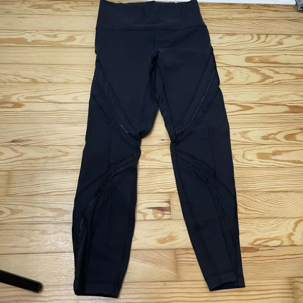 Lululemon Women's High Times (Metta) Full-On Luxtreme Mesh‎ Panel Leggings 6 Six